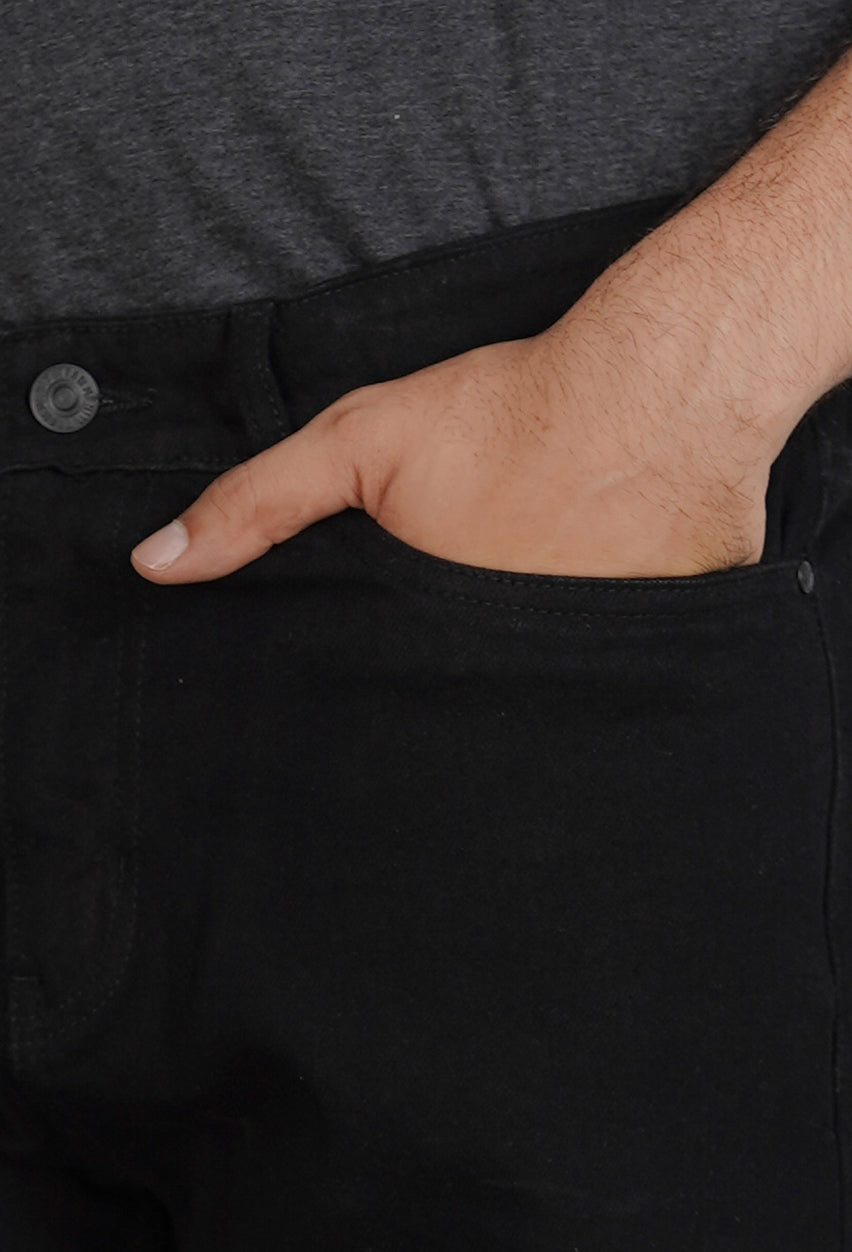 Black Straight Fit Denim Jeans