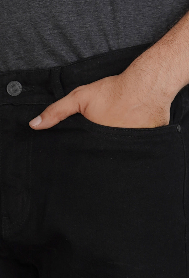 Black Straight Fit Denim Jeans