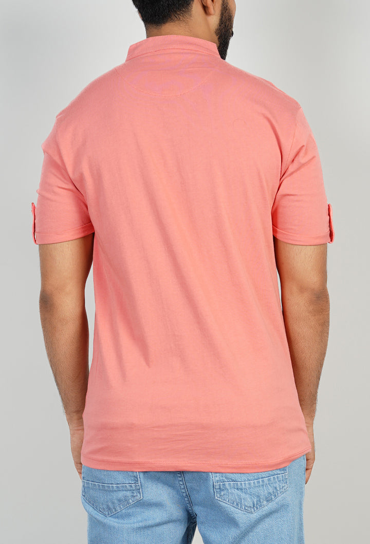 Band Collar Soft Jersey Polo