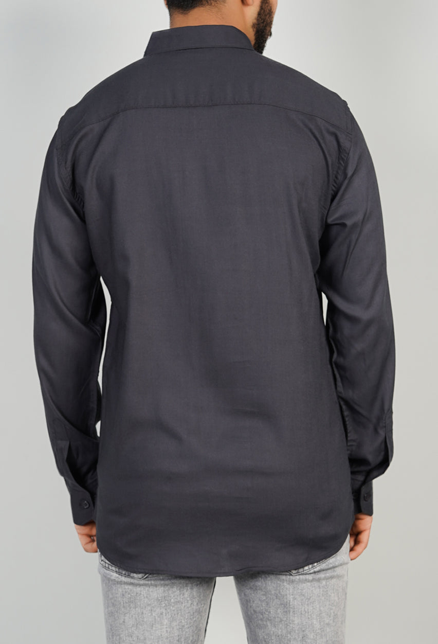Charcoal Textured Cotton Shirt