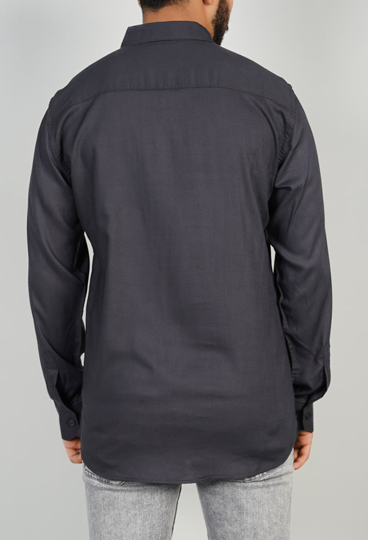 Charcoal Textured Cotton Shirt