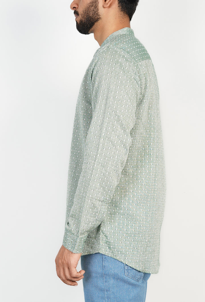 Sage Green Textured Kurta Shirt