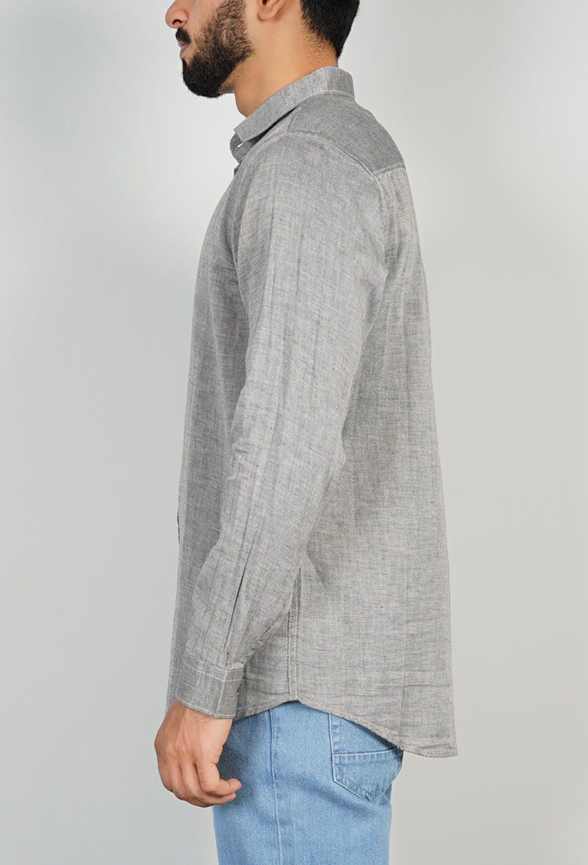 Charcoal Grey Casual Button Down