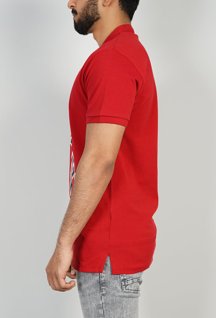 Red Band Collar ‘WHENEVER’ Polo