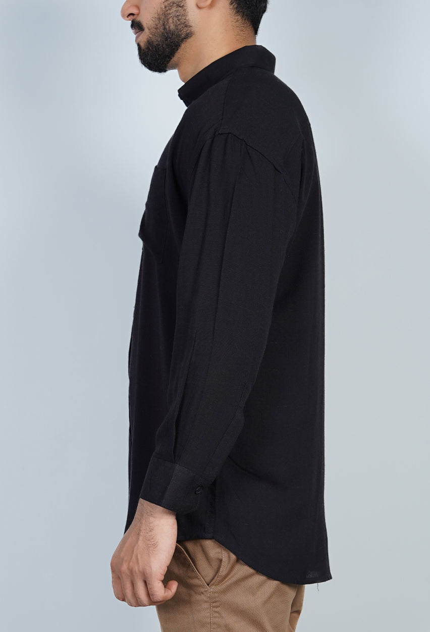 Viscose Blend Button Down Oversize Shirt
