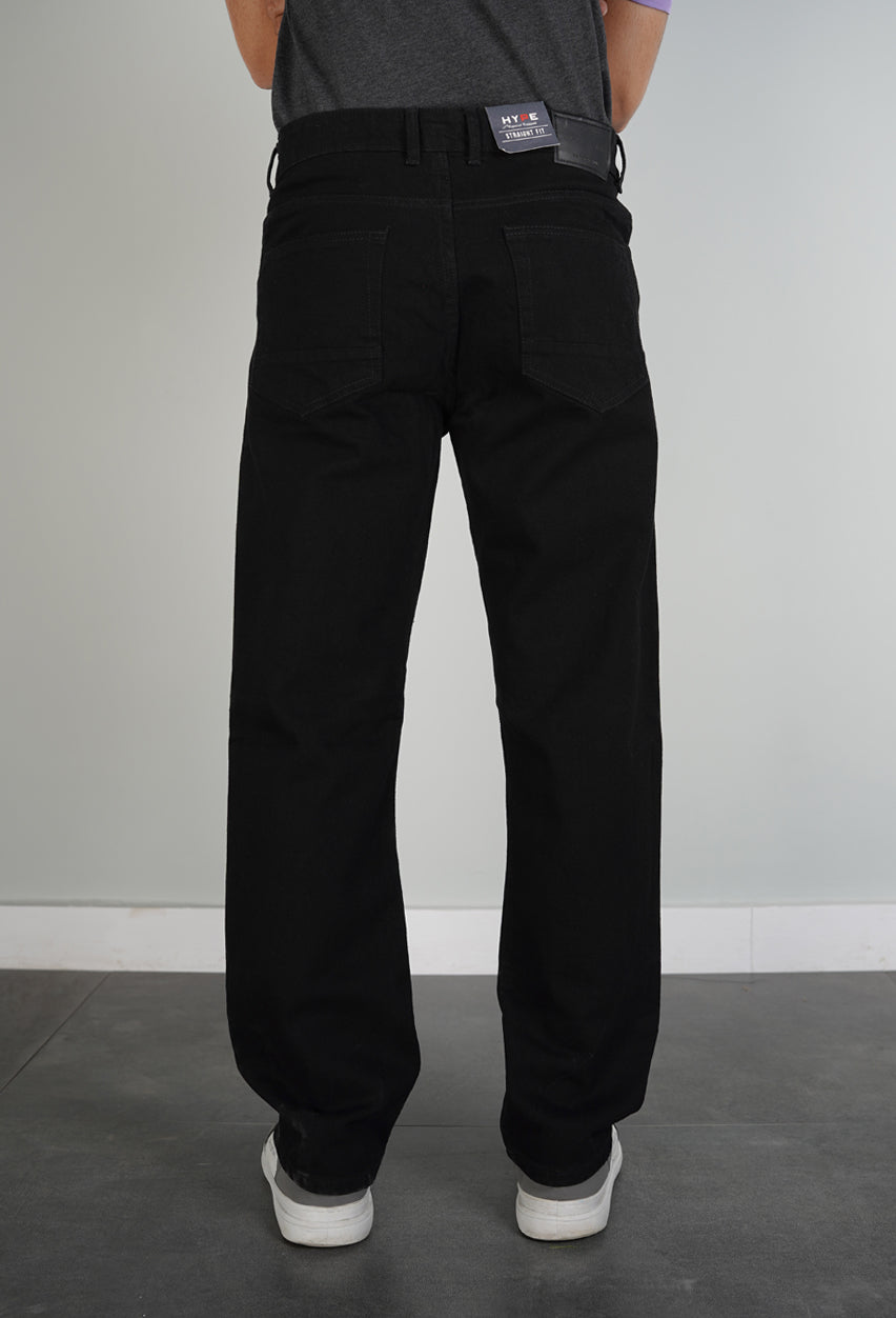 Black Straight Fit Denim Jeans