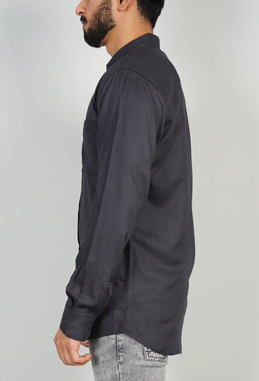 Charcoal Textured Cotton Shirt
