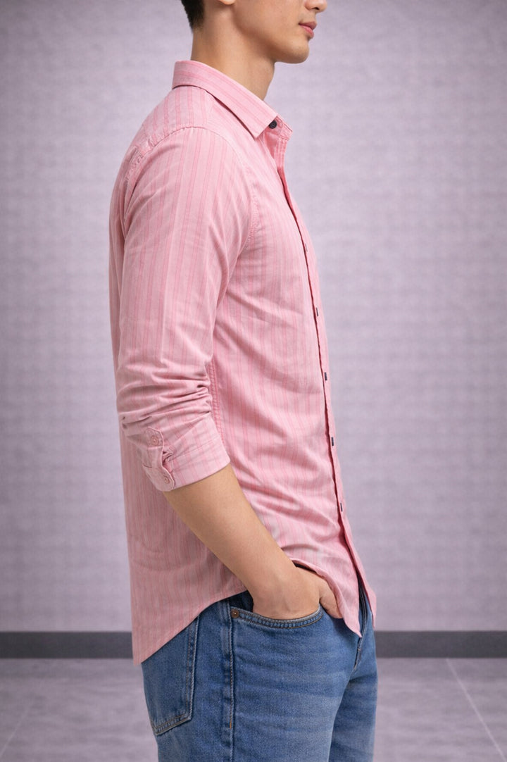 Mens Soft Cotton Casual Shirt 002551-PNK