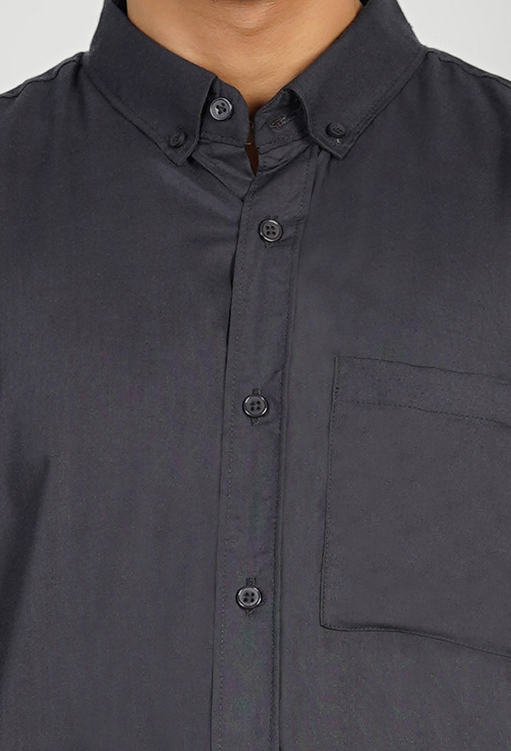 Charcoal Textured Cotton Shirt