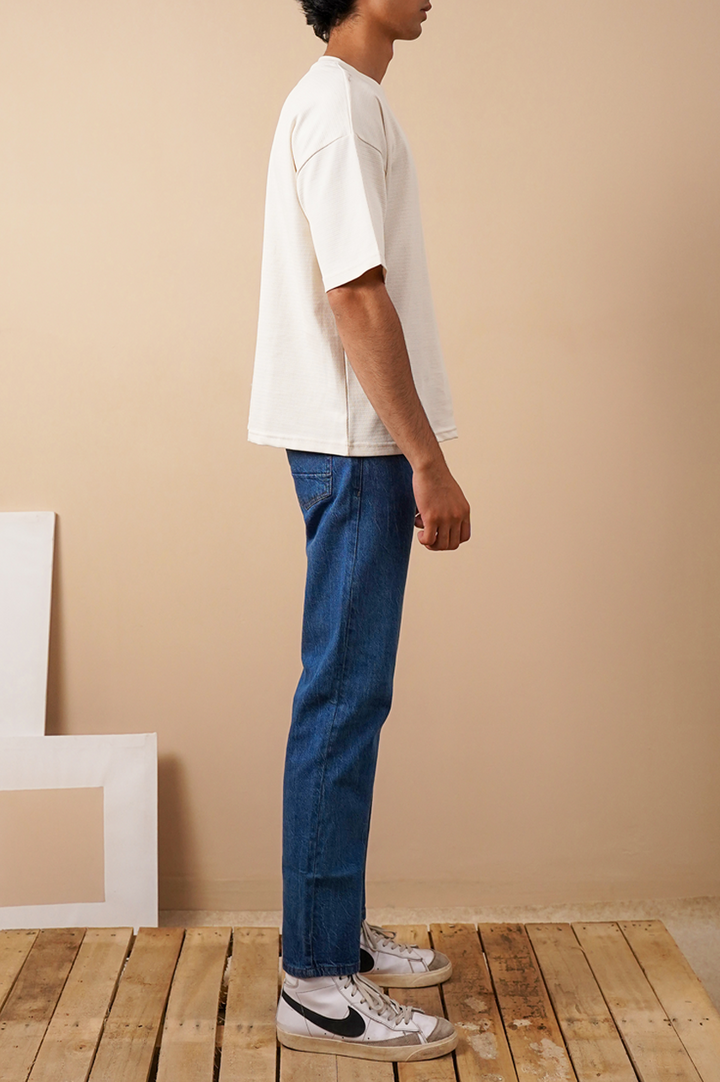 Premium Textured Oversized T-Shirt – White