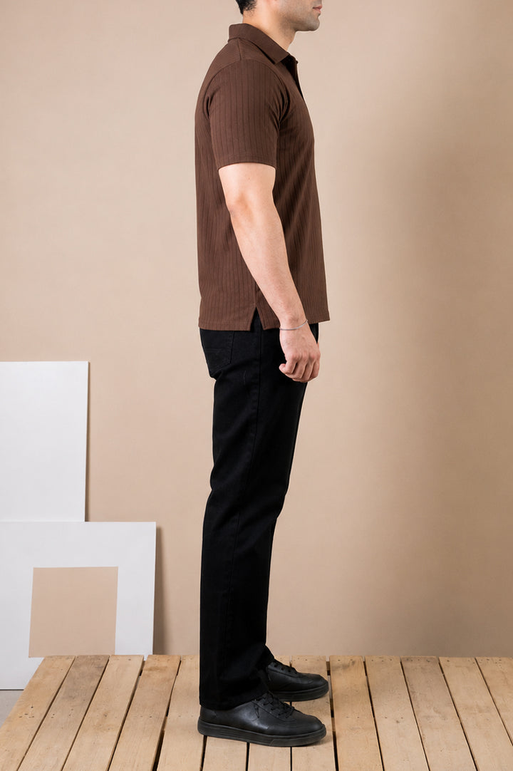 Cocoa Ribbed Polo
