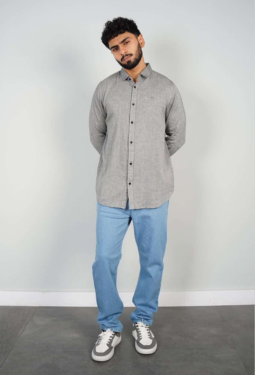 Charcoal Grey Casual Button Down