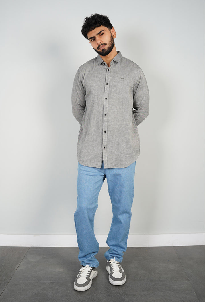 Charcoal Grey Casual Button Down