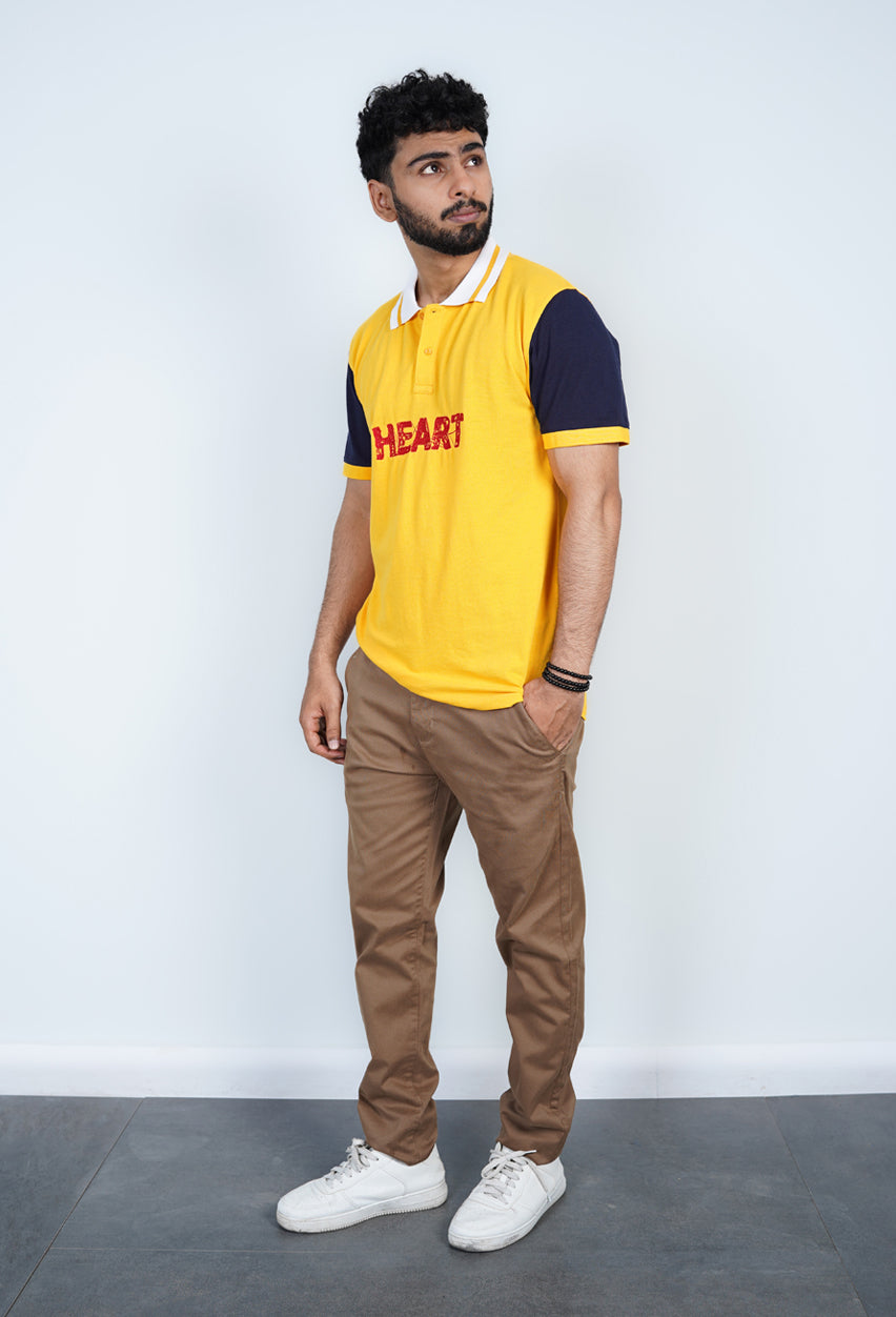 Embroidered ‘HEART’ Polo Pique Shirt