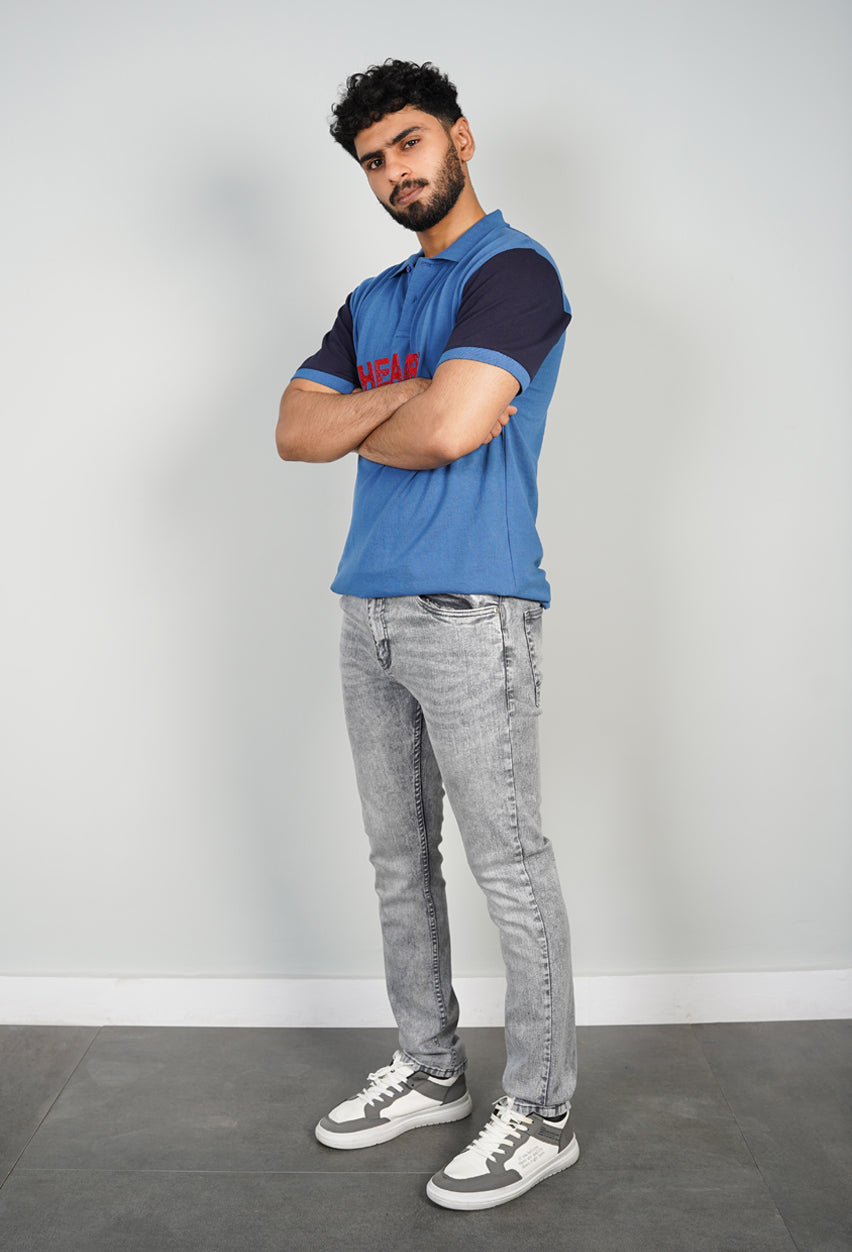 Embroidered ‘HEART’ Polo Pique Shirt