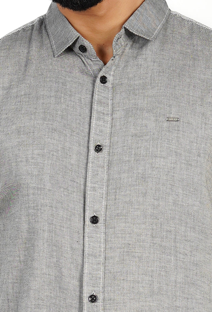 Charcoal Grey Casual Button Down