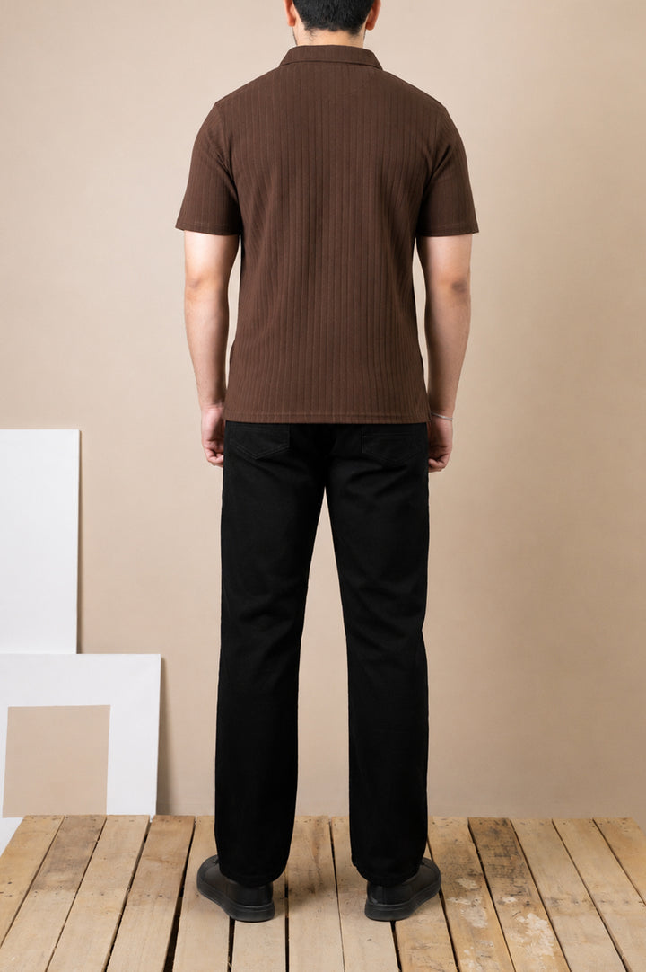 Cocoa Ribbed Polo