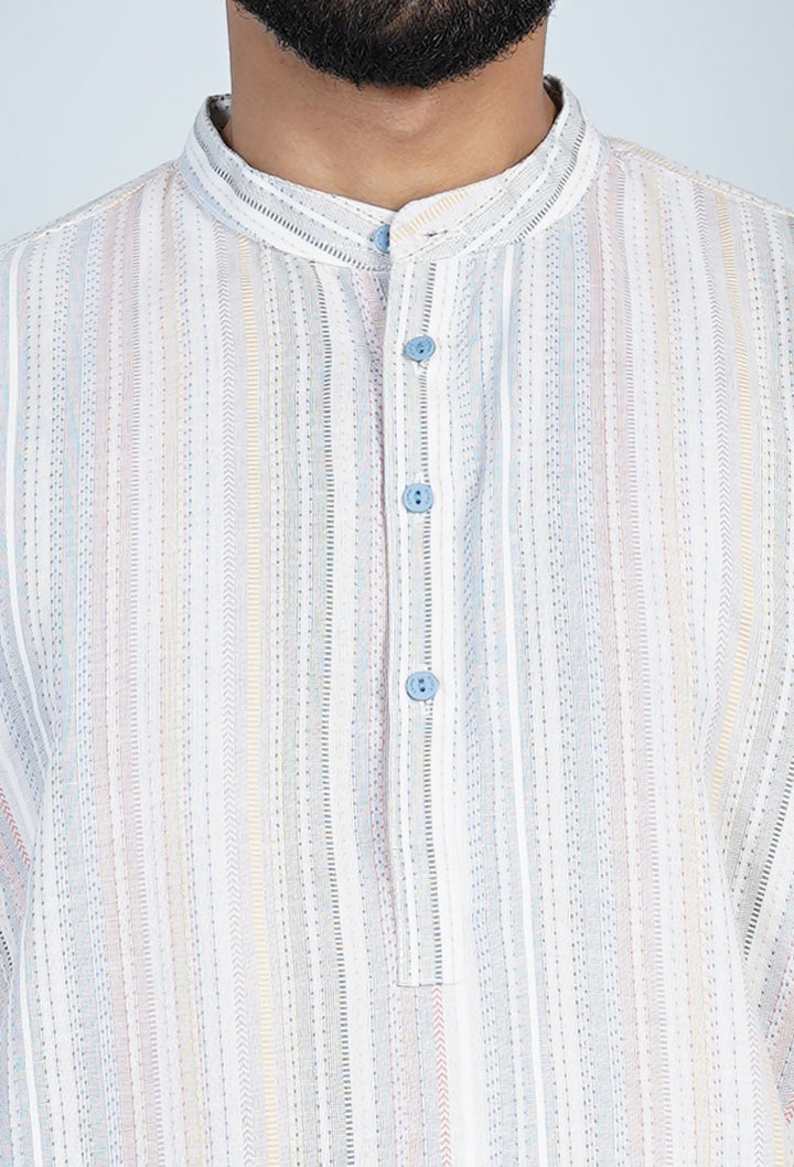 Pastel Striped Kurta Shirt