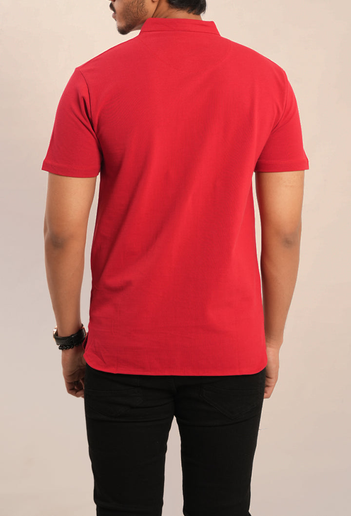 Breathable Pique Ban Button Down Shirt