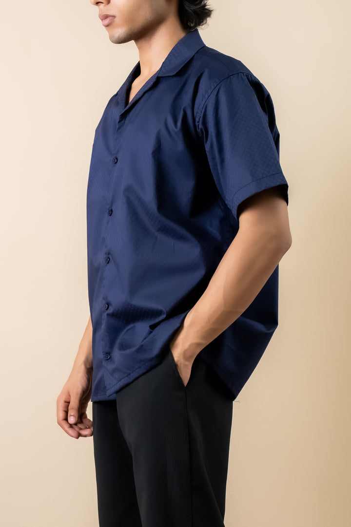 Navy Classic Cuban Shirt
