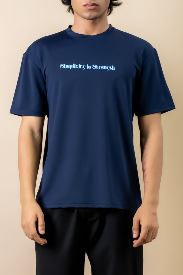 Navy Minimal Quote Tee – Relaxed Fit