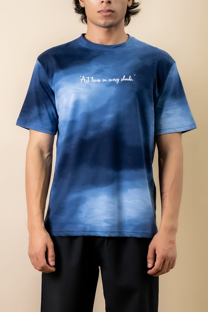 Indigo Wash Graphic Tee – Relaxed Fit