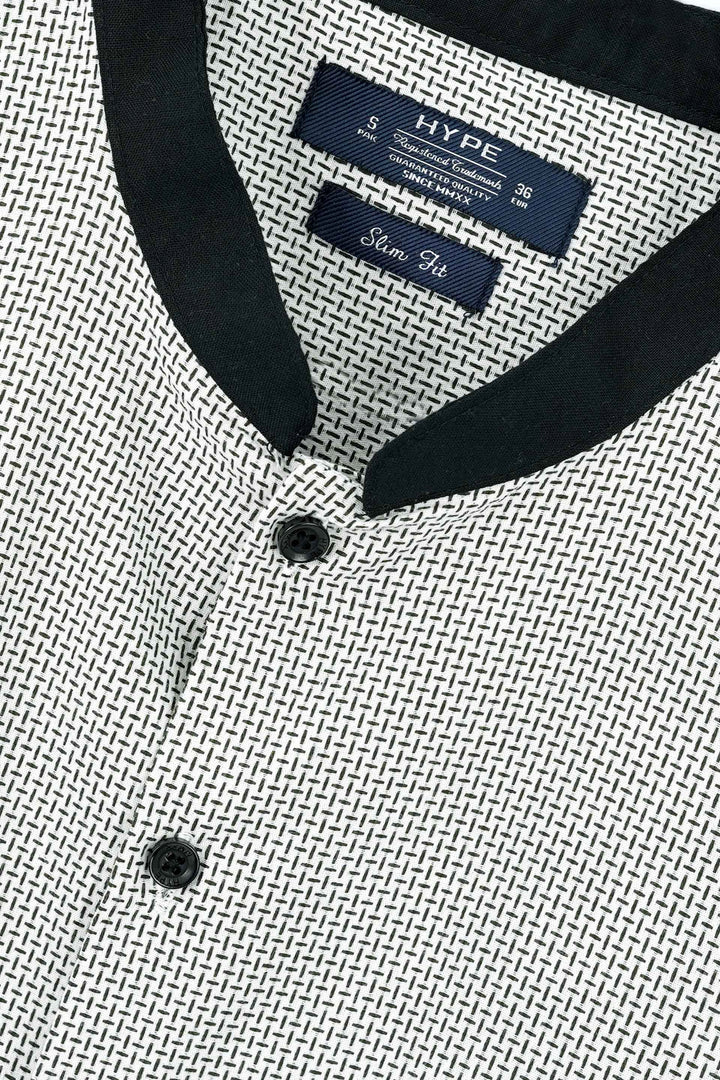 Contrast Band Collar Shirt