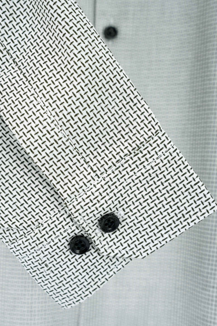 Contrast Band Collar Shirt