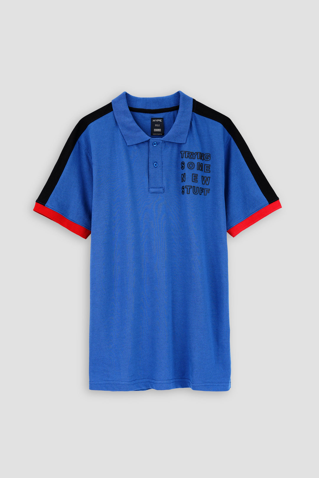 Blue Contrast Panel Polo