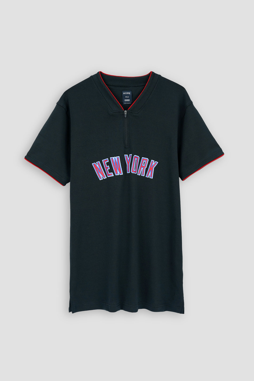 Printed Half Zip Heavy Rib Polo