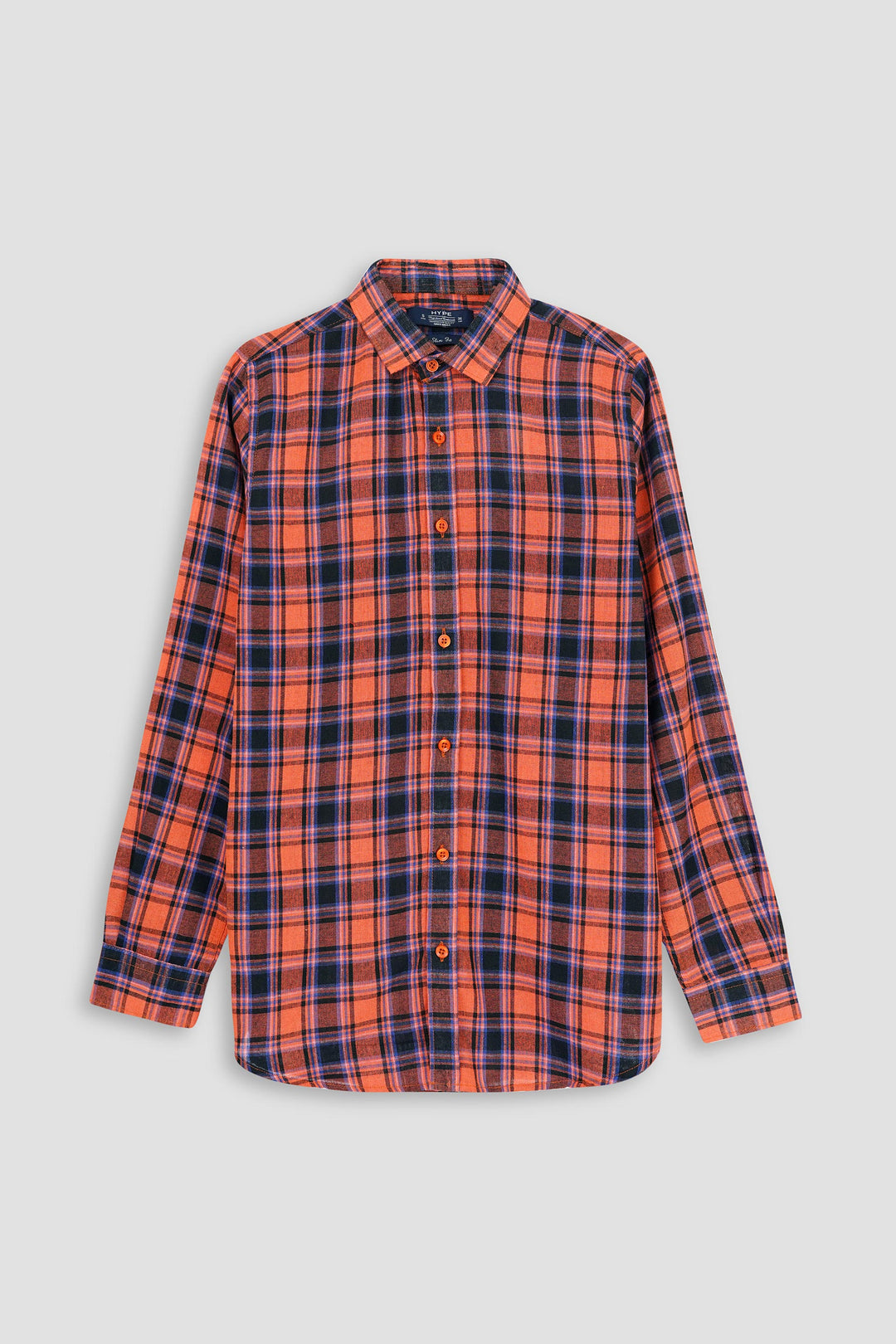 Orange Tartan Checked Shirt