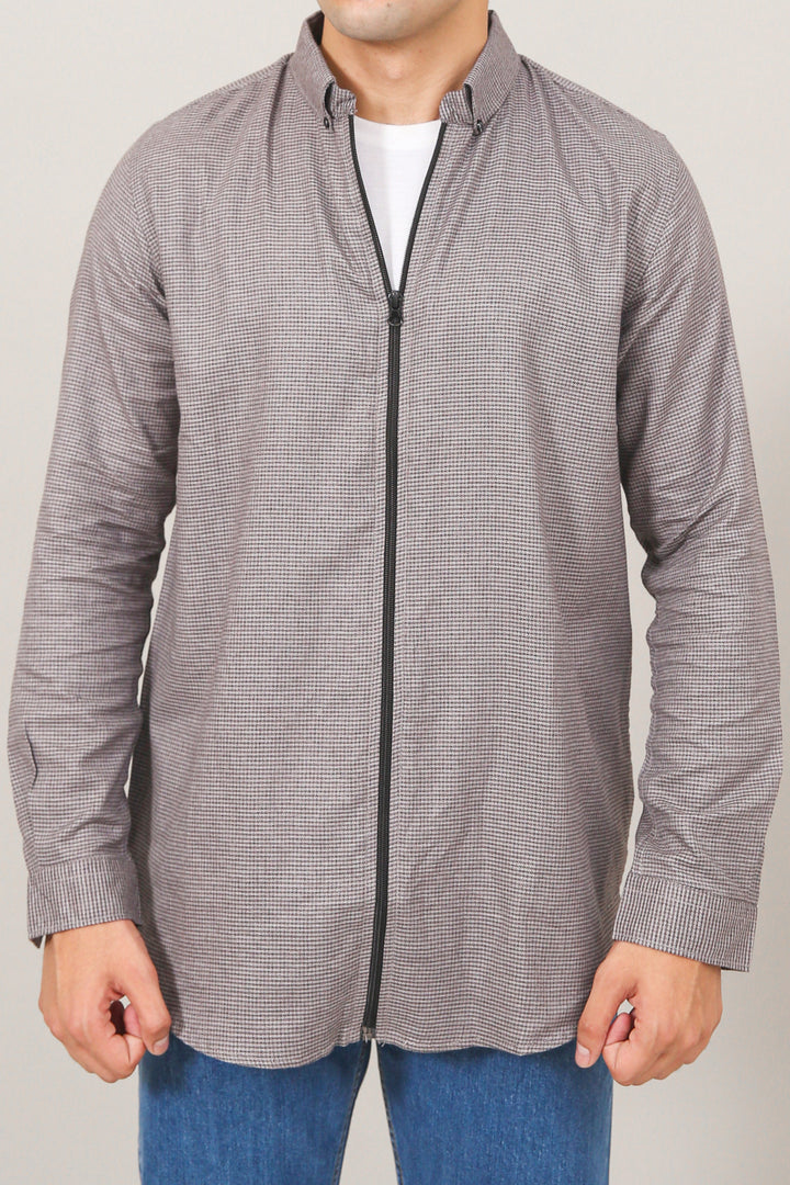 Flannel Zipper Over Shirt