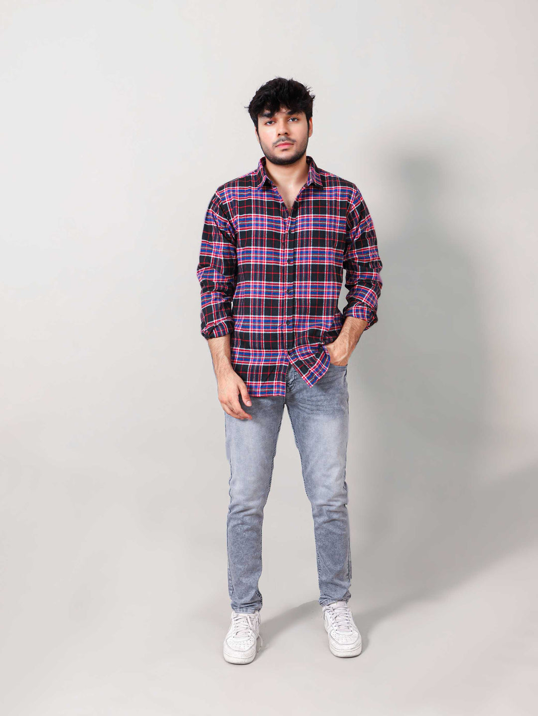 Heavy Cotton Checkered Slim Fit Shirt