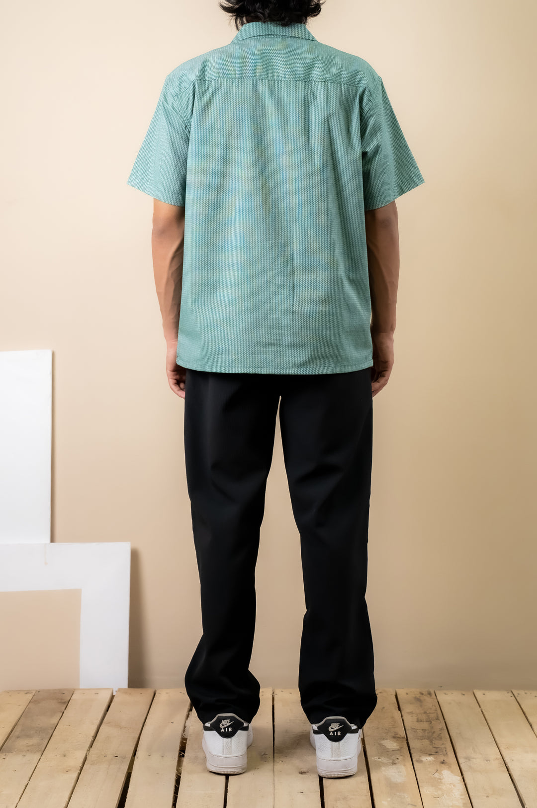 Sage Green Micro-Texture Cuban Shirt