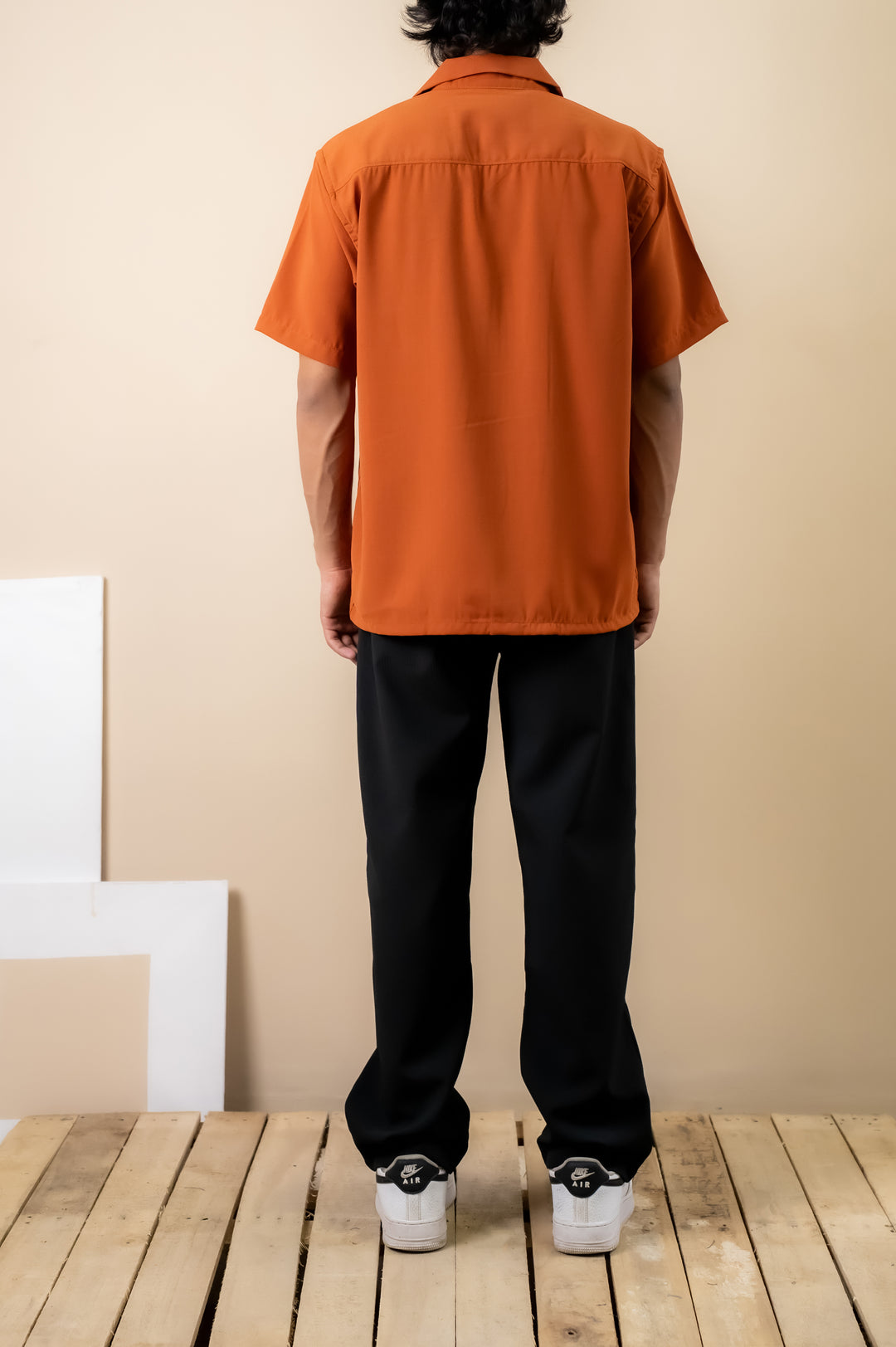Rust Orange Flow Cuban Shirt