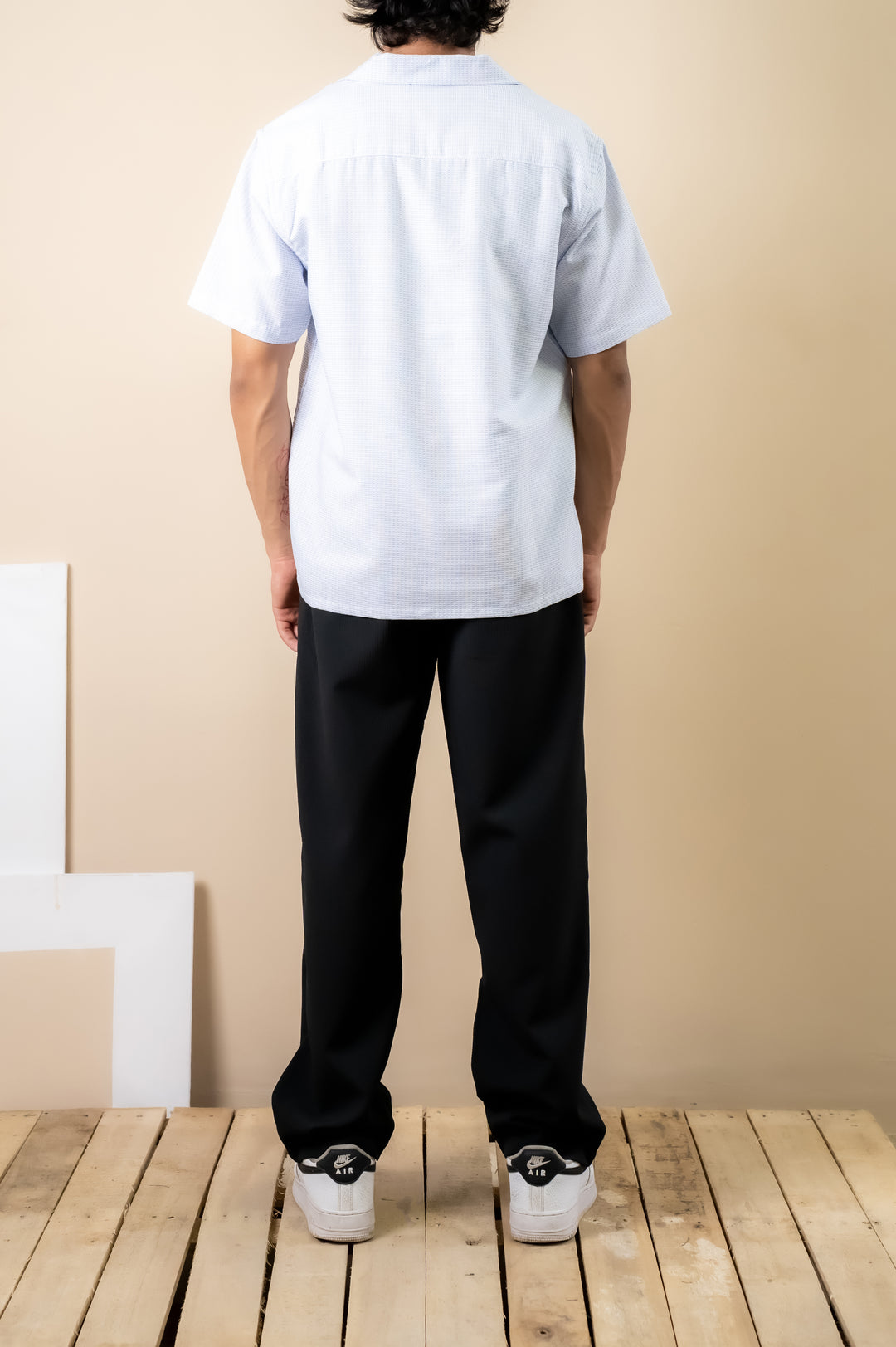 Powder Blue Waffle Cuban Shirt