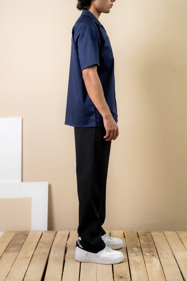 Navy Classic Cuban Shirt