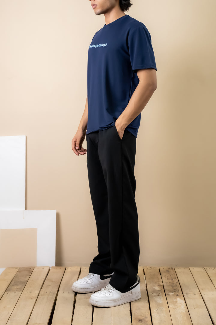 Navy Minimal Quote Tee – Relaxed Fit