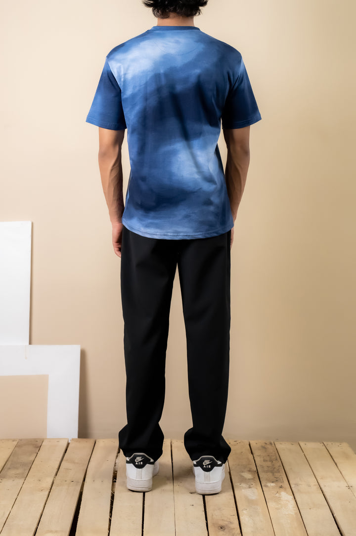Indigo Wash Graphic Tee – Relaxed Fit